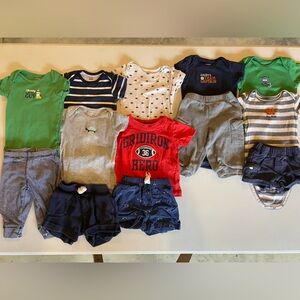 13 piece baby boy Carter’s bundle; 6 months; summer, spring, fall